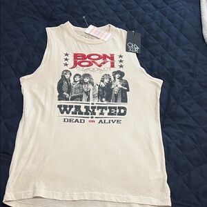 Chaser Cream Graphic Tank Top